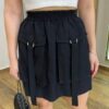 Short Saia Feminino Cargo Louise Preto - Fernanda Ramos Store