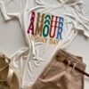 T-shirt Feminina Manga Curta Amour Every Day Off White - Fernanda Ramos Store