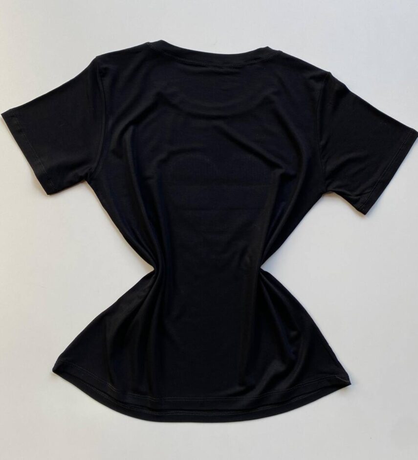 T-shirt Feminina Manga Curta Amour Every Day Preta - Fernanda Ramos Store