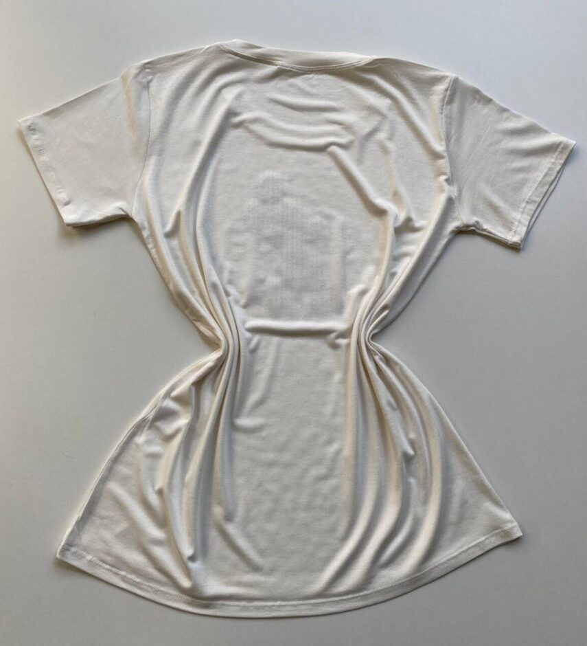 T-shirt Feminina Manga Curta Hello Good Day Off White - Fernanda Ramos Store