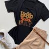 T-shirt Feminina Manga Curta Hello Good Day Preta - Fernanda Ramos Store