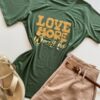 T-shirt Feminina Manga Curta Love More Verde - Fernanda Ramos Store