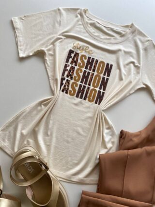 T-shirt Feminina Manga Curta Nude Style Fashion - Fernanda Ramos Store