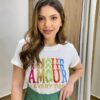 T-shirt Feminina Manga Curta Off White Amour - Fernanda Ramos Store