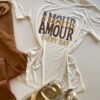 T-shirt Feminina Manga Curta Off White Amour Every Day - Fernanda Ramos Store