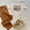 T-shirt Feminina Manga Curta Off White Amour Every Day - Fernanda Ramos Store