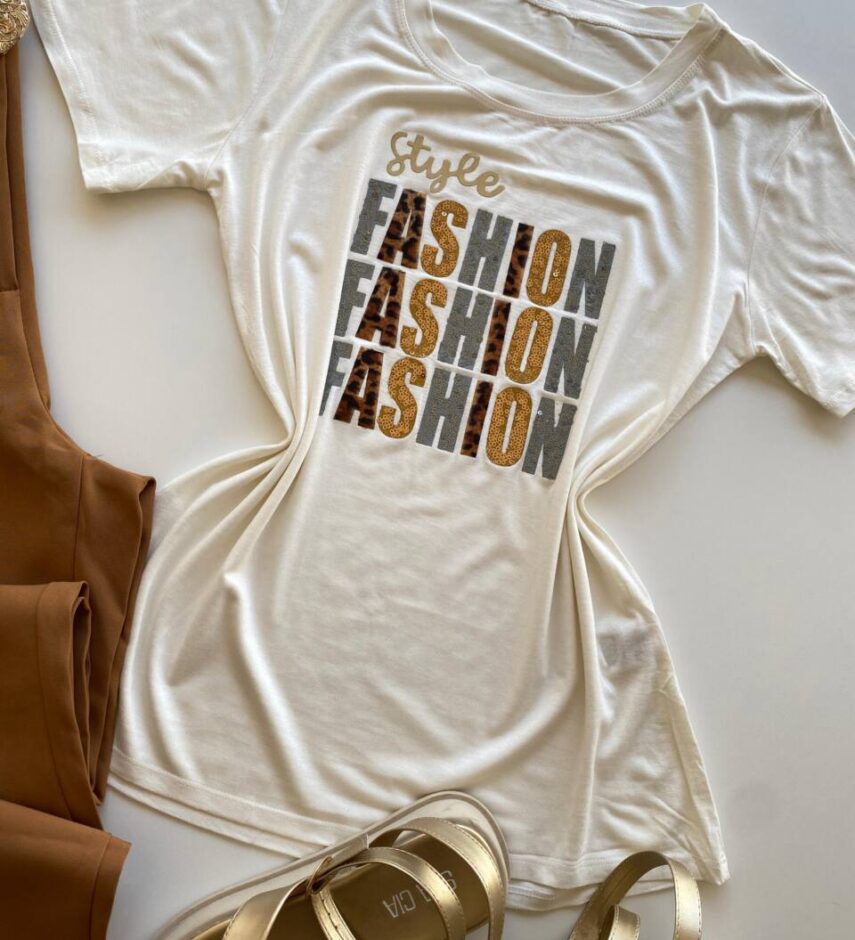 T-shirt Feminina Manga Curta Off White Style Fashion - Fernanda Ramos Store
