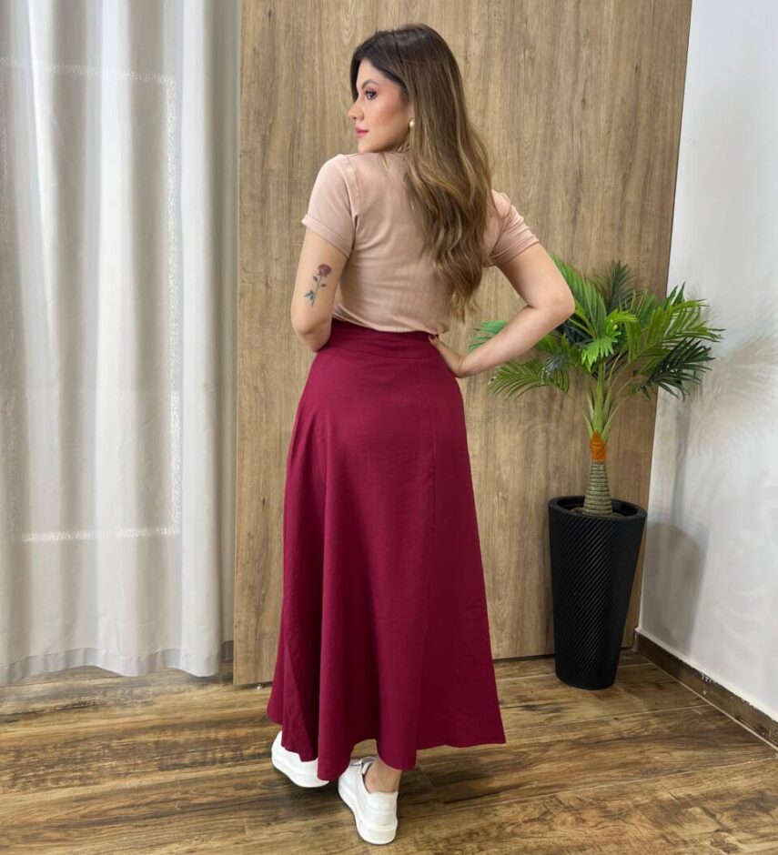 T-shirt Feminina Manga Curta Style Fashion Bege Escuro - Fernanda Ramos Store