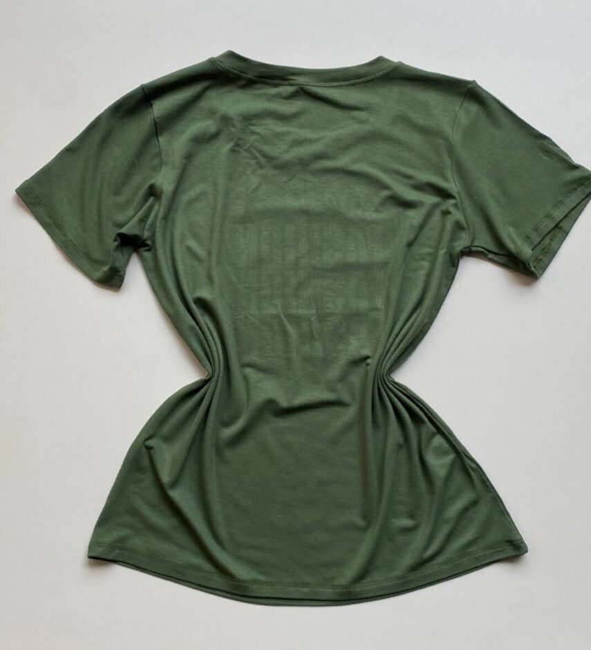 T-shirt Feminina Manga Curta Verde Militar I Love You - Fernanda Ramos Store