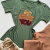 T-shirt Feminina Manga Curta Verde Militar I Love You - Fernanda Ramos Store