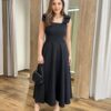 Vestido Midi Jade com Bojo Preto Detalhe de Laço nas Alças - Fernanda Ramos Store