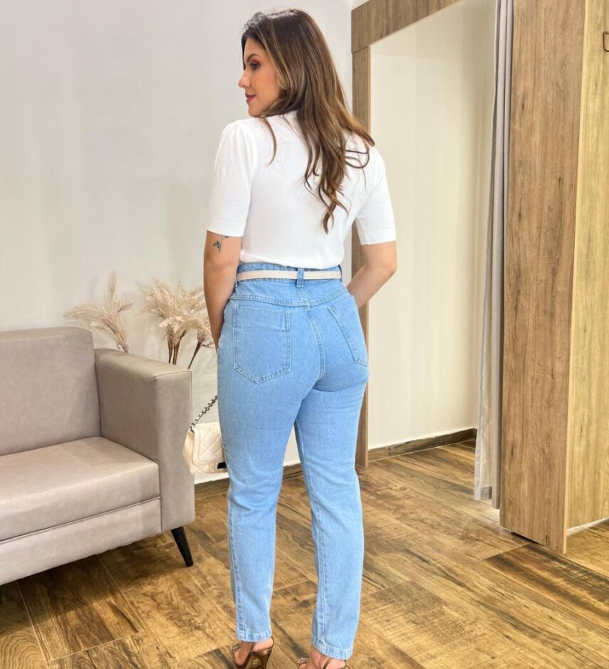 Blusa Feminina Manga Curta Mia Modal com Textura Branca - Fernanda Ramos Store