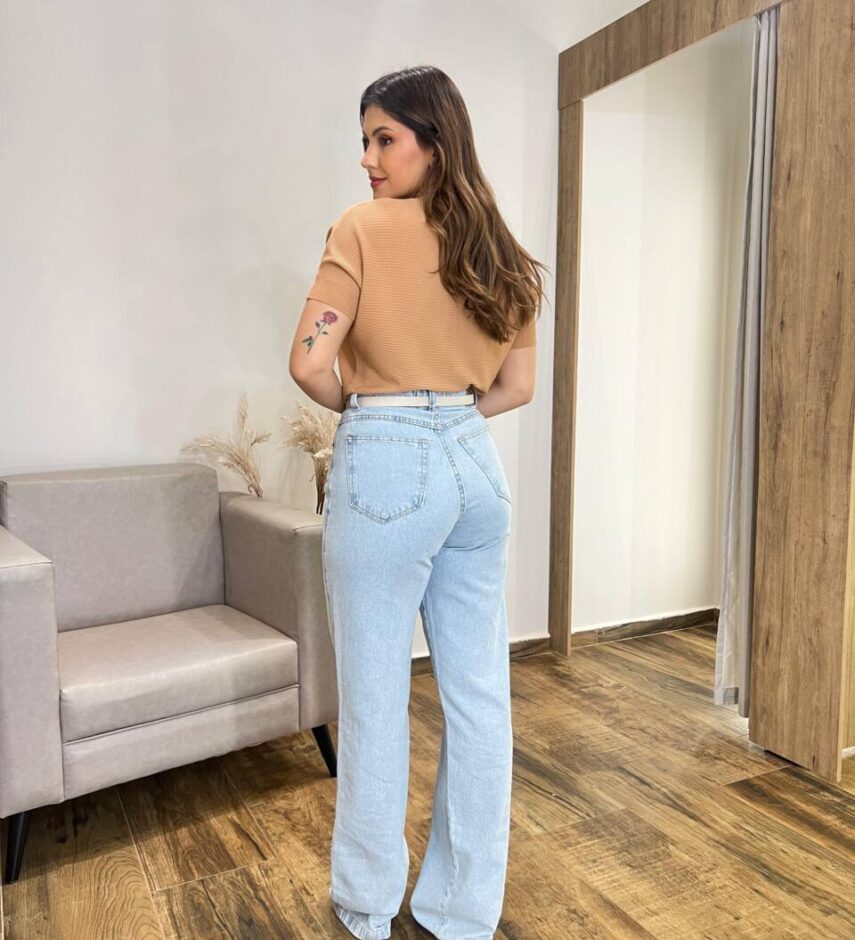 Blusa Feminina Modal Manga Curta Tália Bege - Fernanda Ramos Store