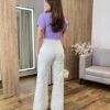 Calça Jeans Feminina Isa Wide Leg Off White - Fernanda Ramos Store