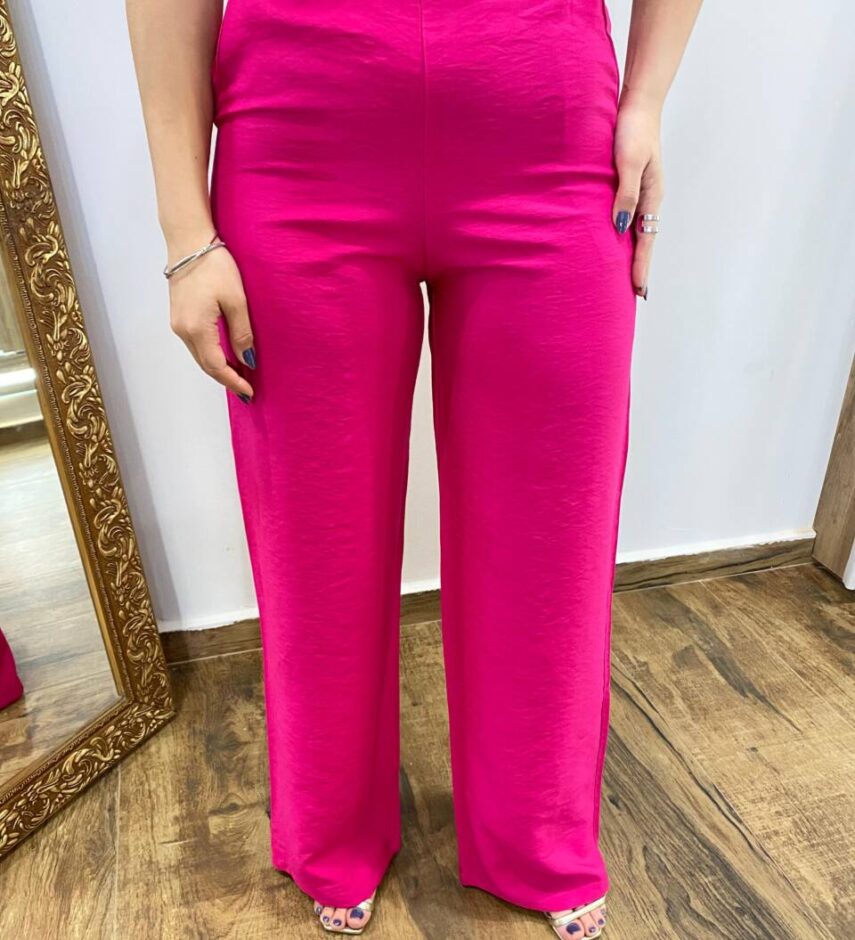 Conjunto Ana Blusa Tomara que Caia com Bojo e Amarração e Calça Pink - Fernanda Ramos Store