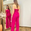 Conjunto Ana Blusa Tomara que Caia com Bojo e Amarração e Calça Pink - Fernanda Ramos Store