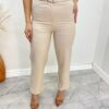 Conjunto Bella Cropped sem Bojo Alça Regulável Calça com Cinto Nude - Fernanda Ramos Store