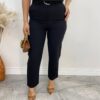 Conjunto Bella Cropped sem Bojo Alça Regulável Calça com Cinto Preto - Fernanda Ramos Store