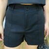 Conjunto Feminino Alfaiataria Chloe Cropped e Short com Cinto Preto - Fernanda Ramos Store