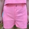 Conjunto Feminino Alfaiataria Chloe Cropped e Short com Cinto Rosa - Fernanda Ramos Store