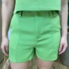 Conjunto Feminino Alfaiataria Chloe Cropped e Short com Cinto Verde - Fernanda Ramos Store