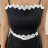 Conjunto Feminino Cropped sem Bojo e Short com Cinto Sianinha Preto - Fernanda Ramos Store