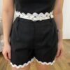 Conjunto Feminino Cropped sem Bojo e Short com Cinto Sianinha Preto - Fernanda Ramos Store