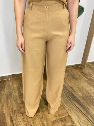 Conjunto Feminino Fernanda Regata e Calça Pantalona Caqui - Fernanda Ramos Store