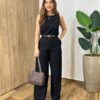 Conjunto Feminino Fernanda Regata e Calça Pantalona Preto - Fernanda Ramos Store