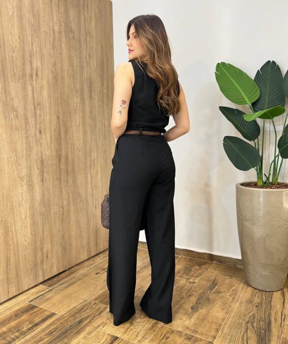 Conjunto Feminino Fernanda Regata e Calça Pantalona Preto - Fernanda Ramos Store