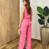 Conjunto Feminino Fernanda Regata e Calça Pantalona Rosa - Fernanda Ramos Store