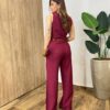 Conjunto Feminino Fernanda Regata e Calça Pantalona Vinho - Fernanda Ramos Store