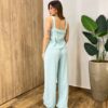 Conjunto Flor Viscolinho Cropped sem Bojo e Calça Pantalona Azul Bebê - Fernanda Ramos Store