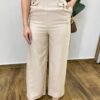 Conjunto Tayla Cropped sem Bojo Alça Regulável Calça Pantalona Bege - Fernanda Ramos Store