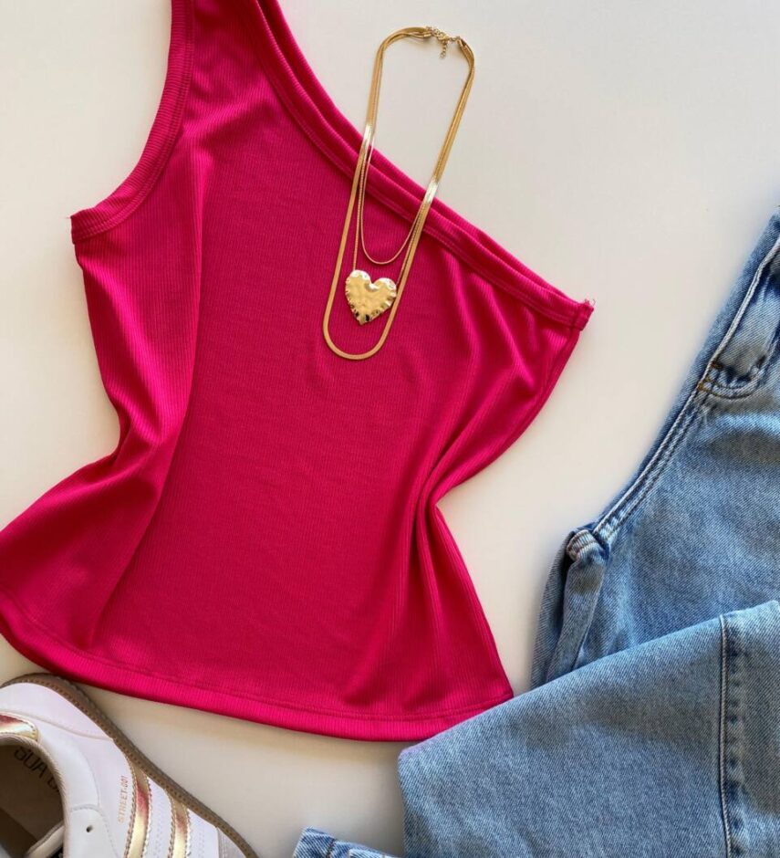 Regata Feminina Nula Manga Canelada Vick Pink - Fernanda Ramos Store