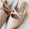 Sapatilha Feminina Margore Slingback de Verniz Nude - Fernanda Ramos Store