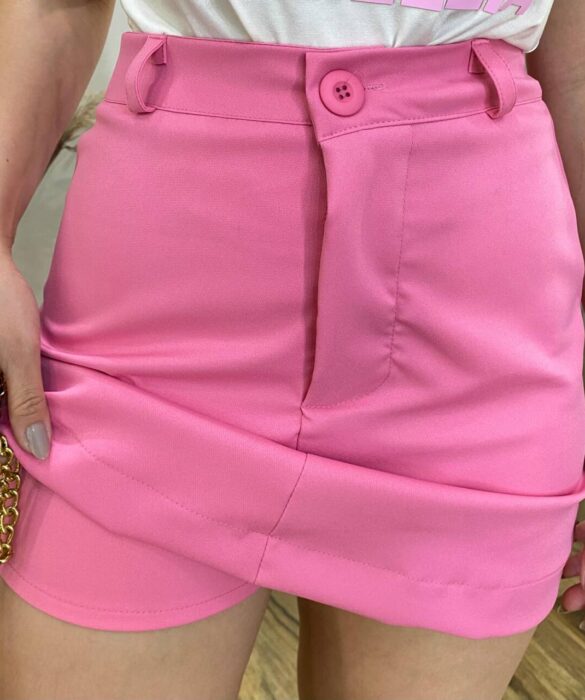 Short Saia Feminino Clara Alfaiataria Rosa - Fernanda Ramos Store