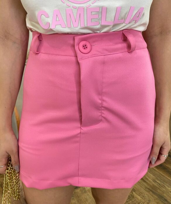 Short Saia Feminino Clara Alfaiataria Rosa - Fernanda Ramos Store