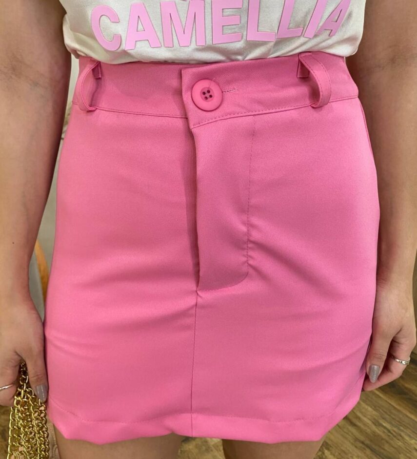 Short Saia Feminino Clara Alfaiataria Rosa - Fernanda Ramos Store