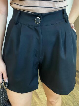 Short Social Feminino Carol Alfaiataria Preto com Bolso - Fernanda Ramos Store