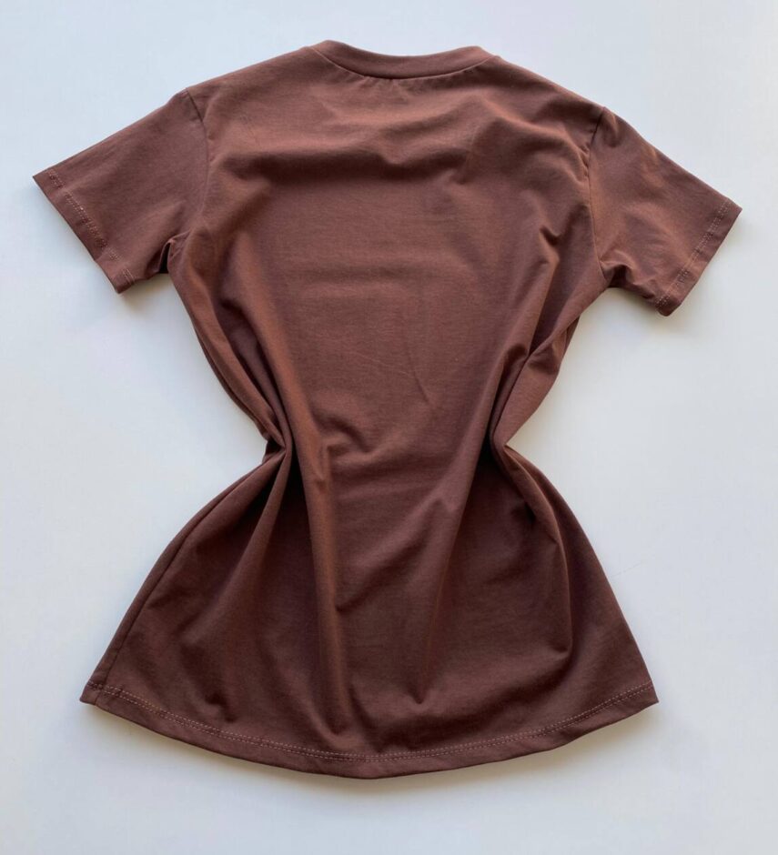 T-shirt Feminina Manga Curta Marrom Ready to Live the New - Fernanda Ramos Store