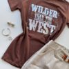 T-shirt Feminina Manga Curta Marrom Wilder Than the West - Fernanda Ramos Store