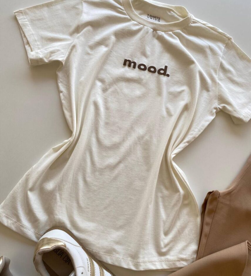 T-shirt Feminina Manga Curta Off White Mood - Fernanda Ramos Store