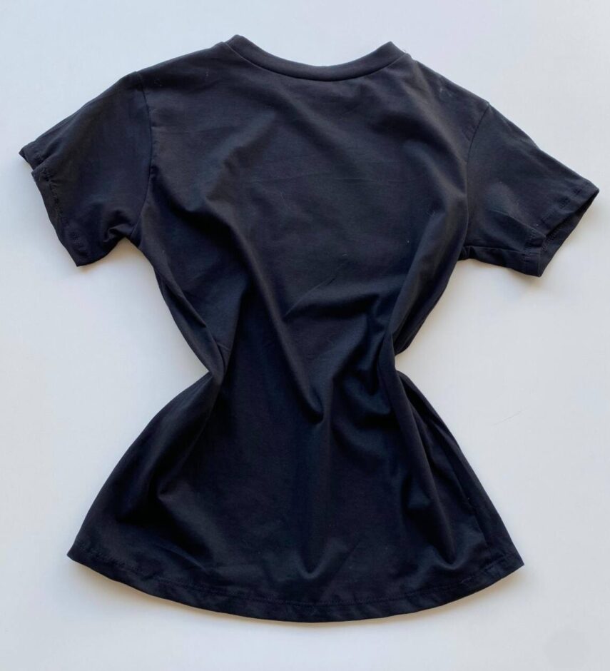 T-shirt Feminina Manga Curta Preta com Estampa de Corset - Fernanda Ramos Store