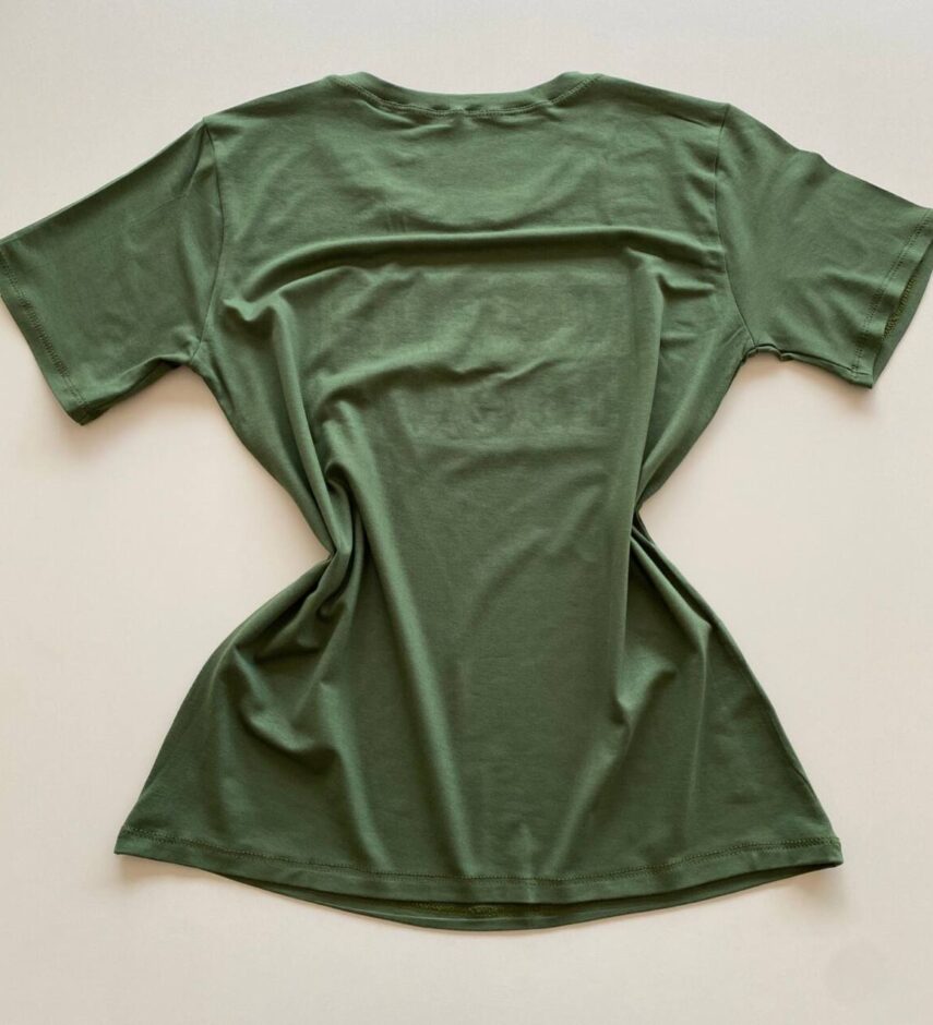 T-shirt Feminina Manga Curta Verde Estampada - Fernanda Ramos Store