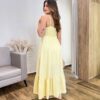 Vestido Longo Laisa sem Bojo Alça Regulável com Lastex Amarelo - Fernanda Ramos Store