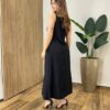 Vestido Midi Ana sem Bojo Fendas Laterais e Bolso Preto - Fernanda Ramos Store