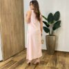 Vestido Midi Ana sem Bojo Fendas Laterais e Bolso Rosa Bebê - Fernanda Ramos Store