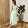 Vestido Midi Ana sem Bojo Fendas Laterais e Bolso Verde - Fernanda Ramos Store