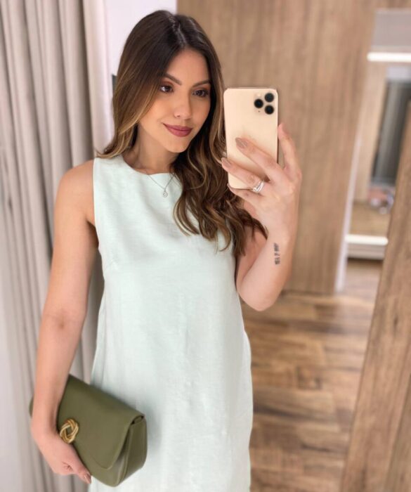 Vestido Midi Ana sem Bojo Fendas Laterais e Bolso Verde - Fernanda Ramos Store